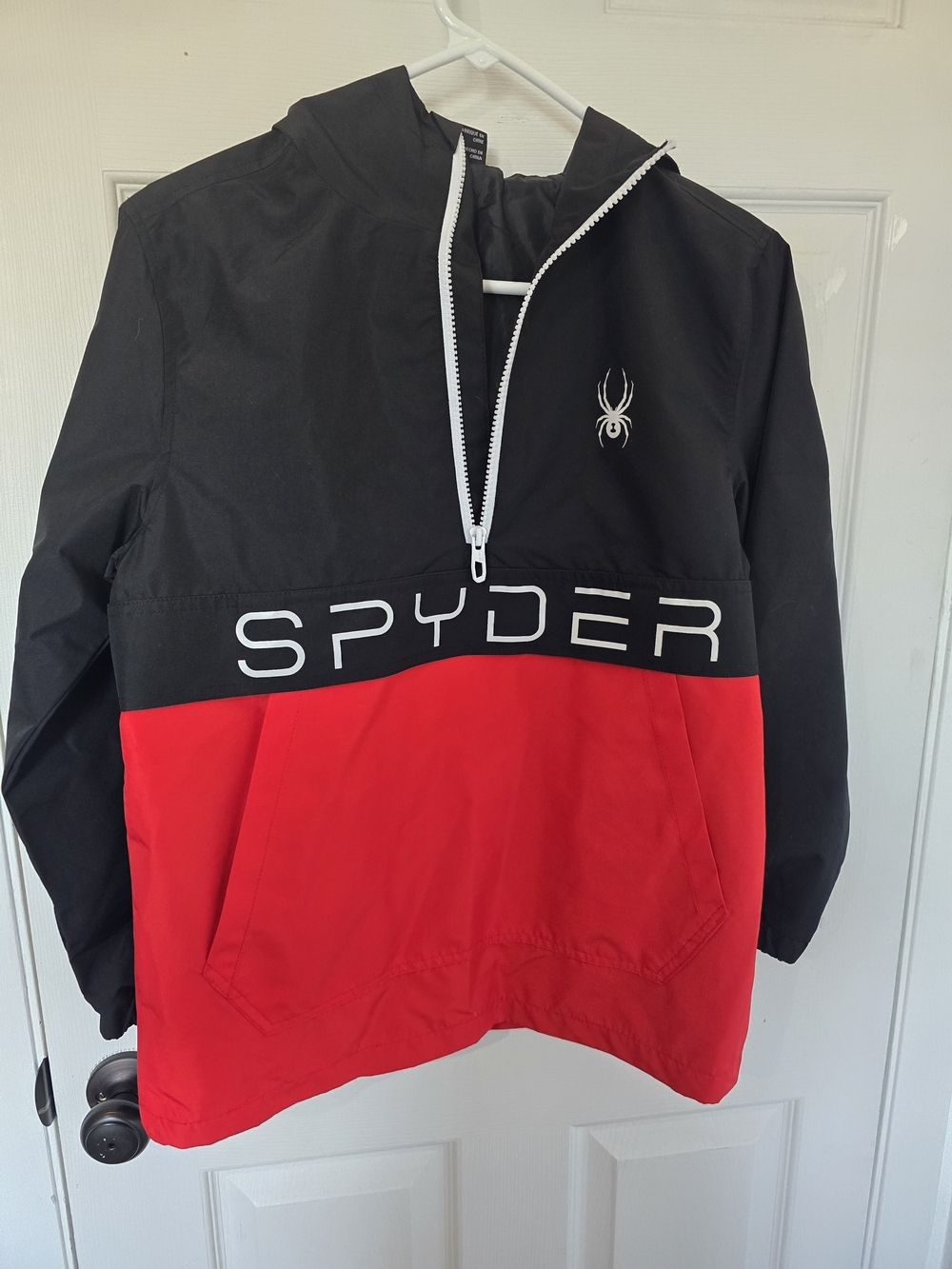 Spyder Kids Black & Red Half-Zip Pullover Rain Jacket